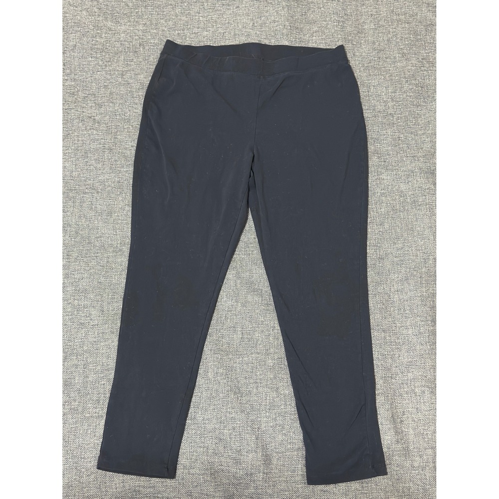 Avenue Womens 18/20 Pants Black Pima Cotton Spandex Stretch Casual